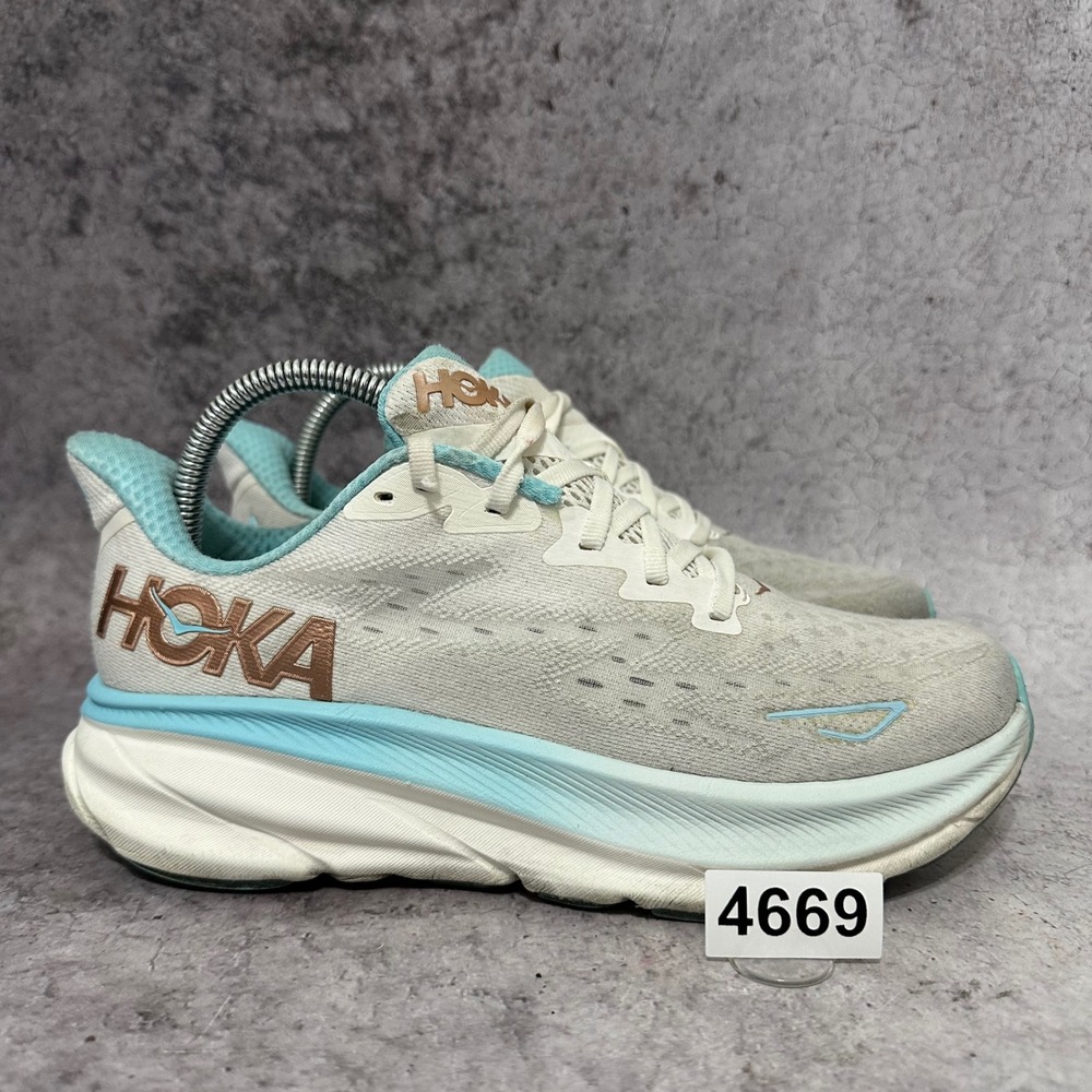 Hoka Clifton 9 Womens Size 8 Frost Rose Gold Running Shoes 1127896 FTRS Mesh